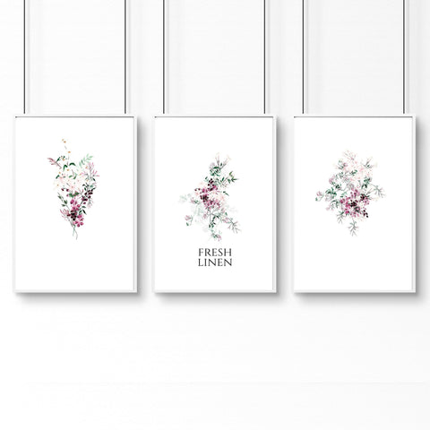 Decorative Laundry Room Accessories | Set of 3 wall art prints