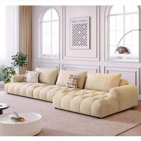 Cream-colored delilah violet two seater sofa with tufted plush cushions and modern design for four seater sofa option