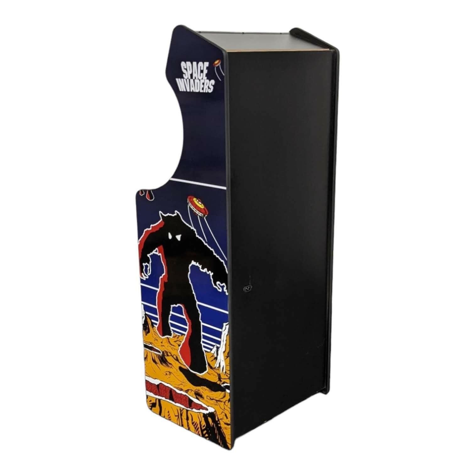 Black deluxe 24 home edition space invaders arcade machine with vibrant blue yellow graphics and alpha max screen protection