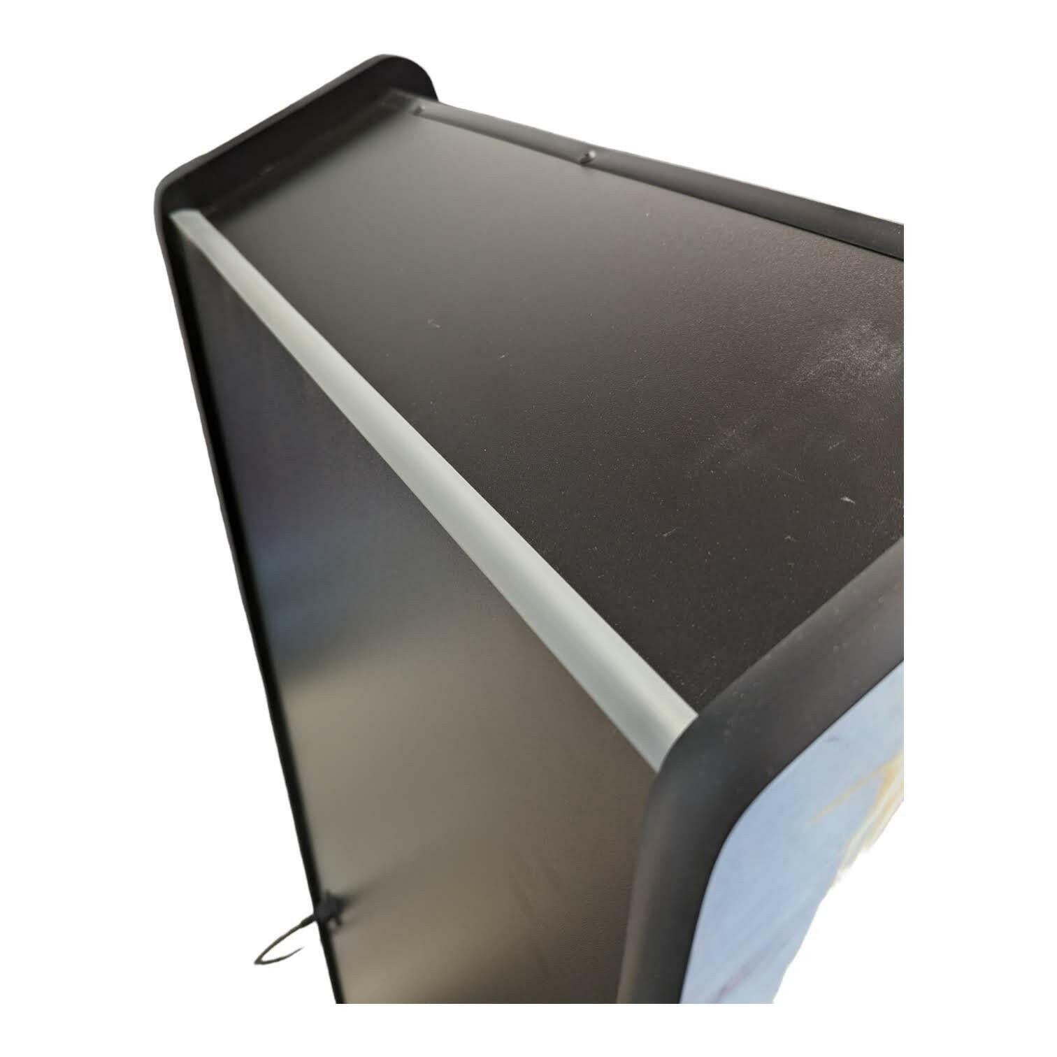 Deluxe 24 home edition screen protection podium with black matte metal and silver trim by alpha max street fighter theme