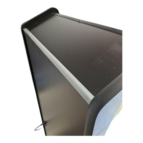 Deluxe 24 home edition screen protection podium with black matte metal and silver trim by alpha max street fighter theme