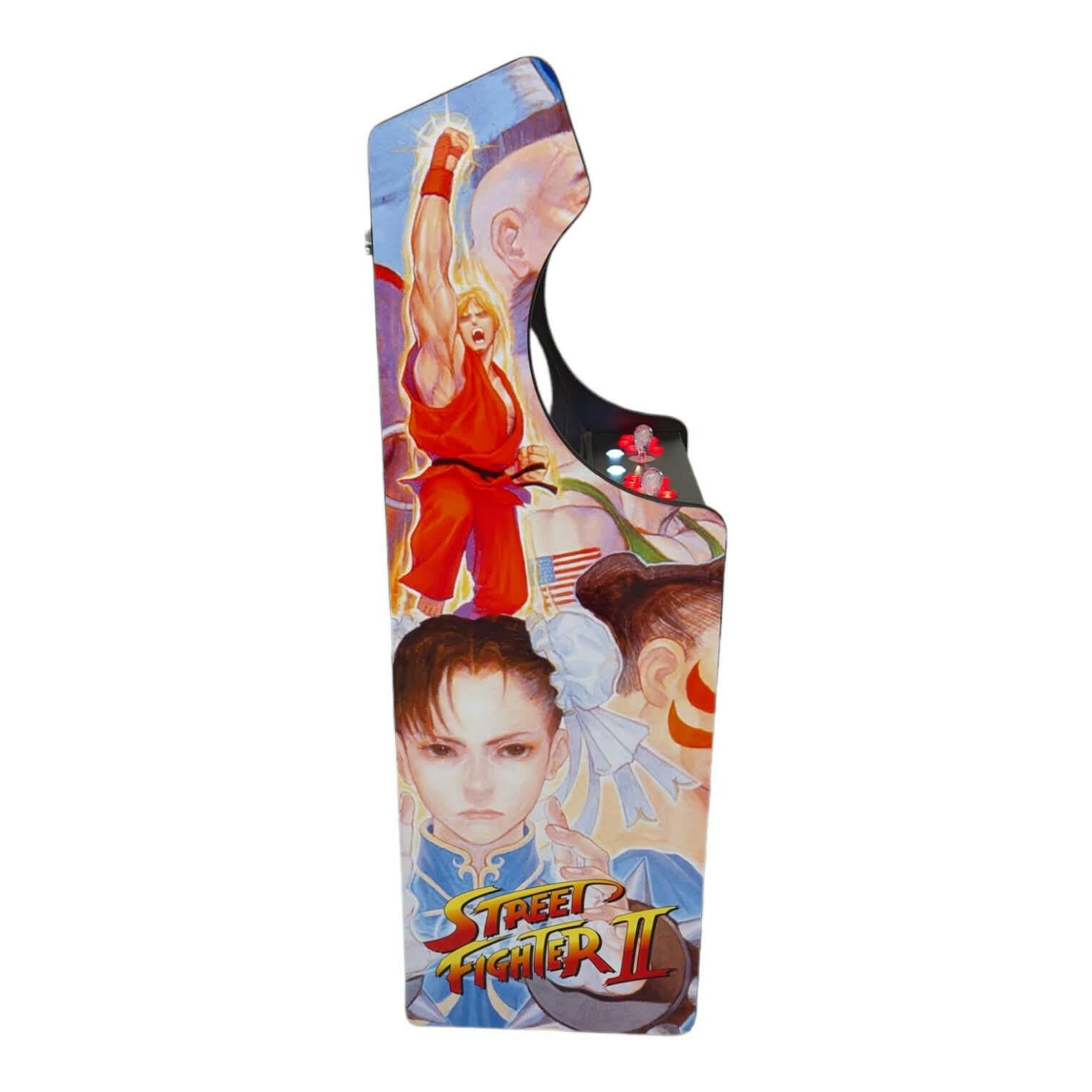 Deluxe 24 home edition street fighter theme arcade cabinet with vibrant colors and alpha max screen protection