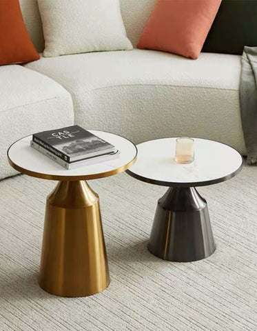 Modern Coffee Table Set, Gold & Black