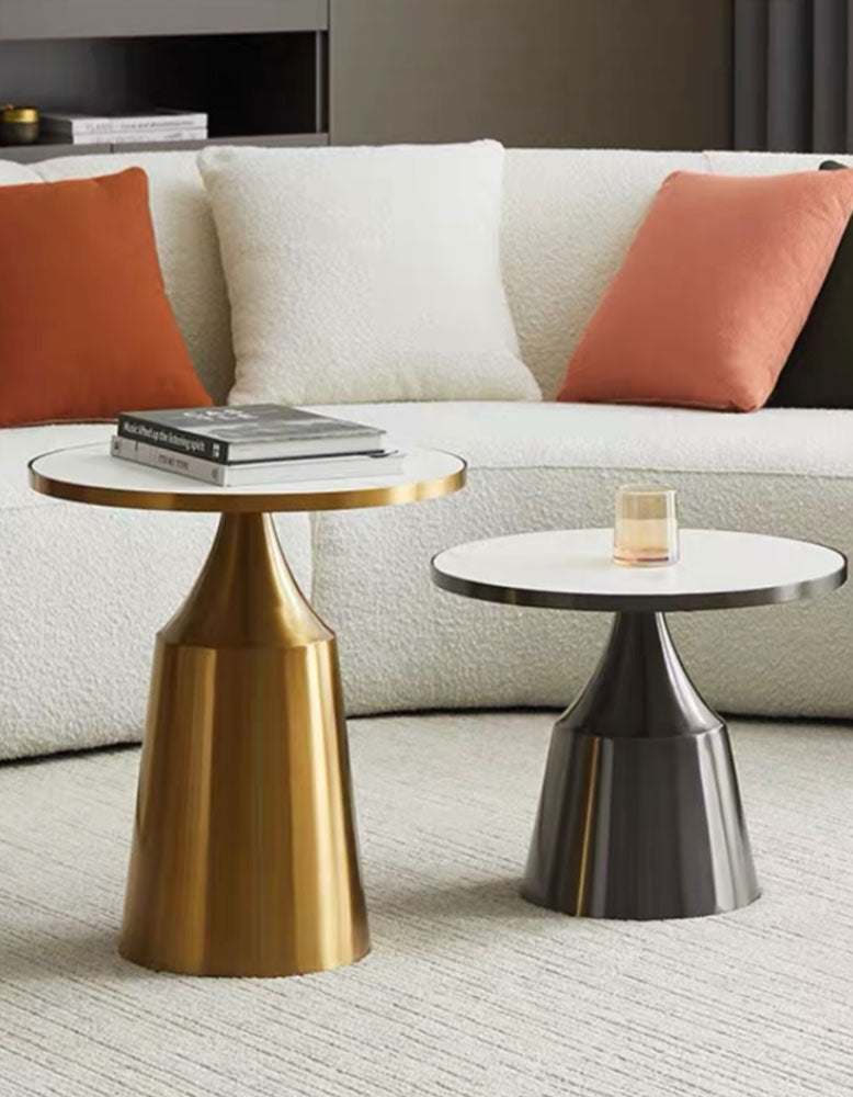 Modern Coffee Table Set, Gold & Black