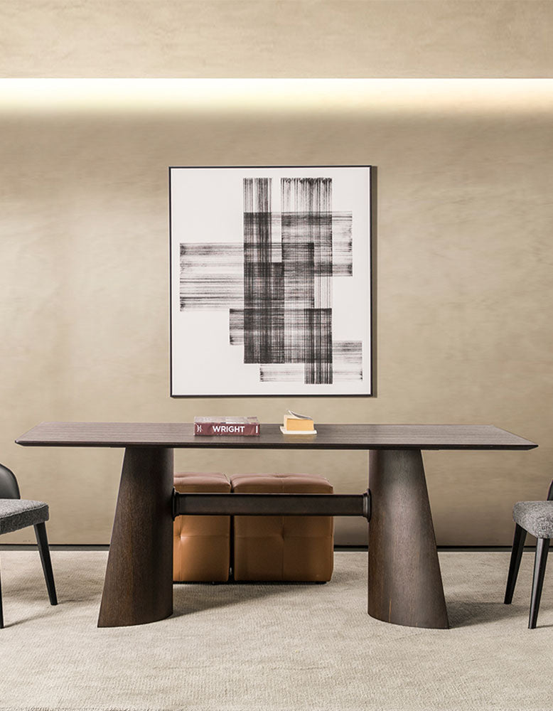 Italian Retro Dining Table, Solid Wood