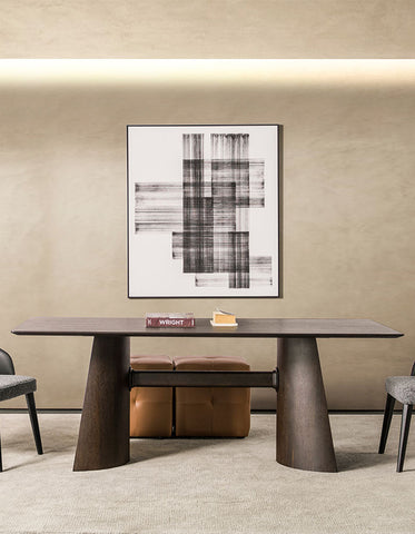 Italian Retro Dining Table, Solid Wood