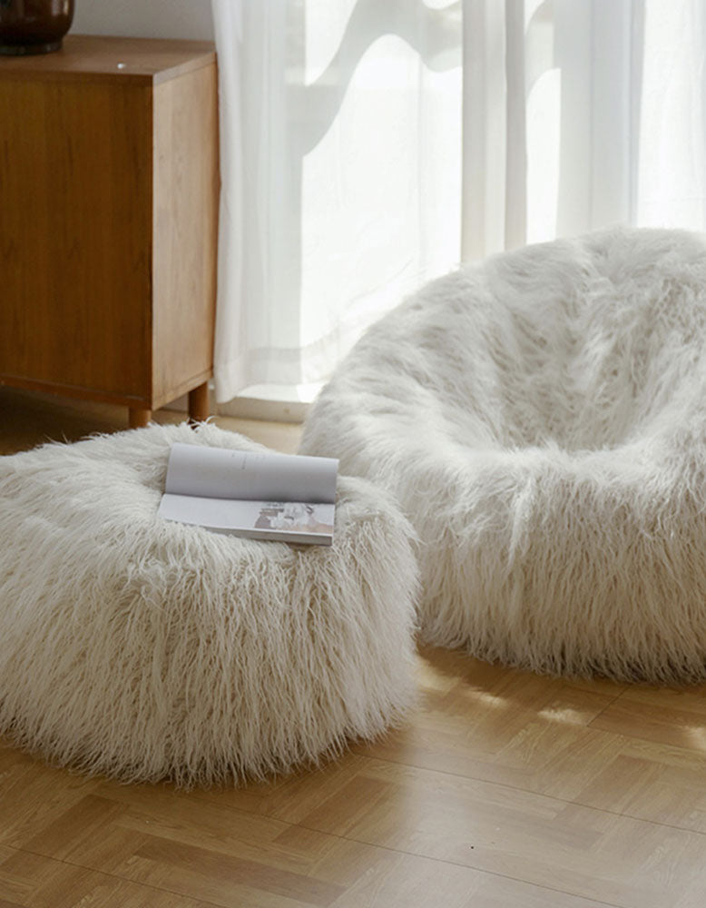Soft Bean Bag Armchair and Stool