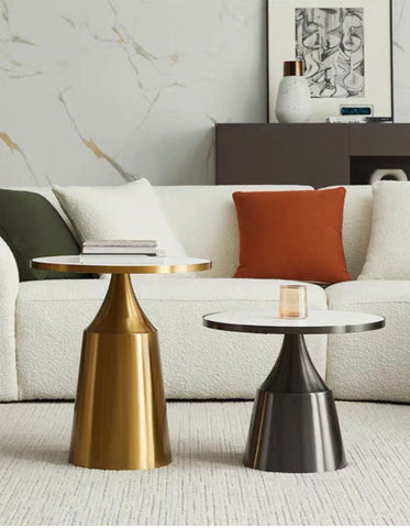 Modern Coffee Table Set, Gold & Black