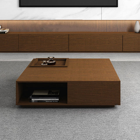Rexana Coffee Table With Drawer, Walnut