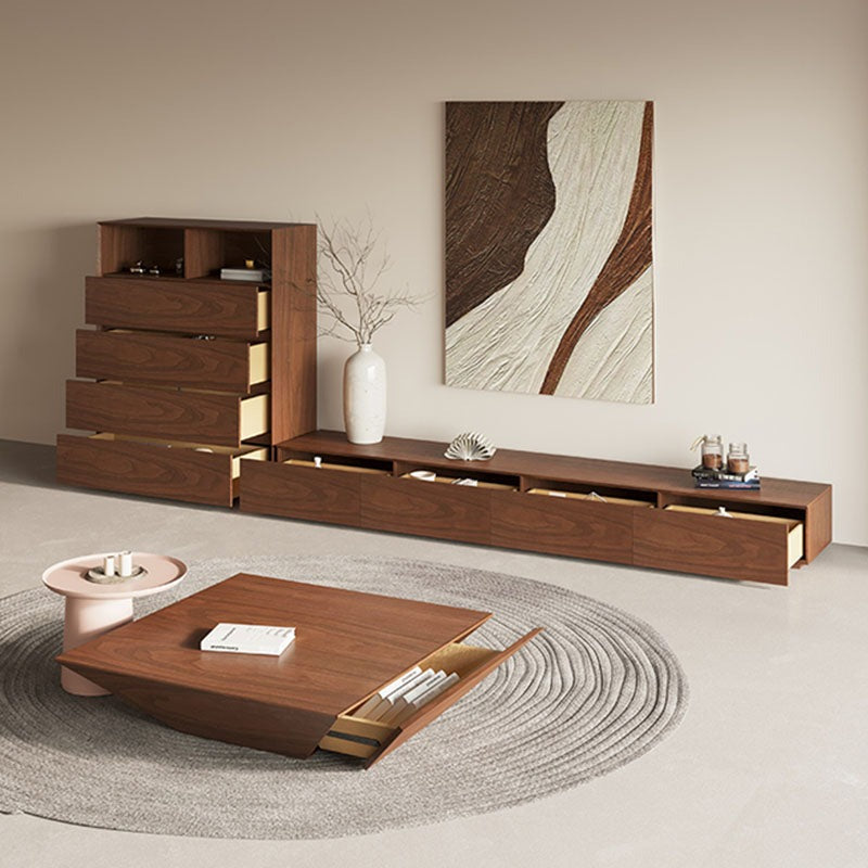 Lavone Coffee Table With TV Stand Set, Walnut