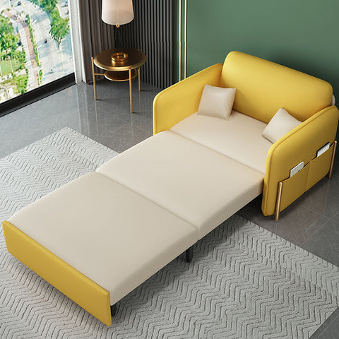 Burke Two Seater Sofa Bed, Yellow and White