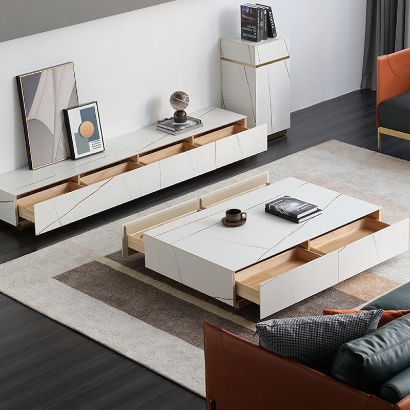 Demelza Coffee Table, Gold Base, Sintered Stone