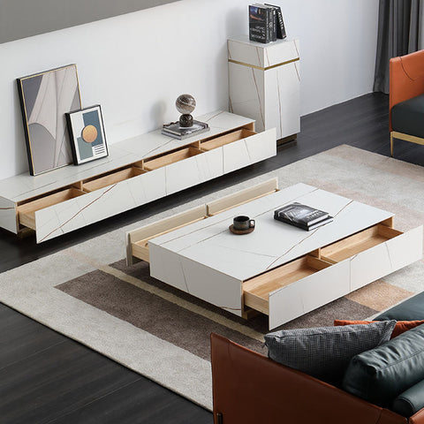 Demelza Coffee Table, Gold Base, Sintered Stone