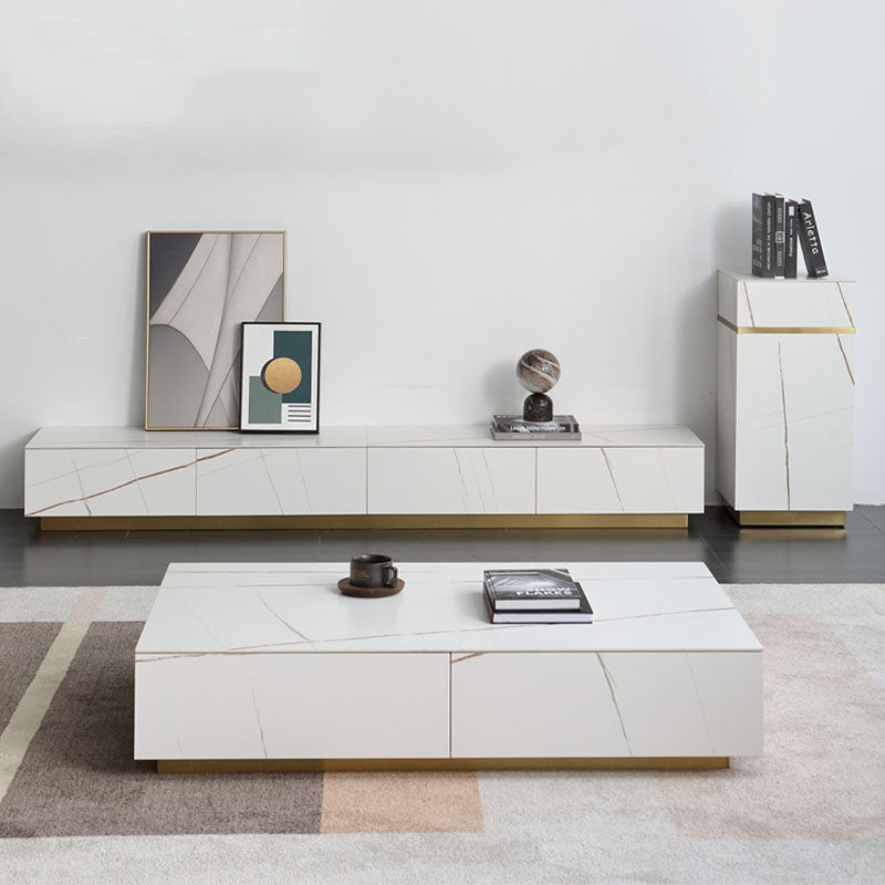 Demelza Coffee Table, Gold Base, Sintered Stone