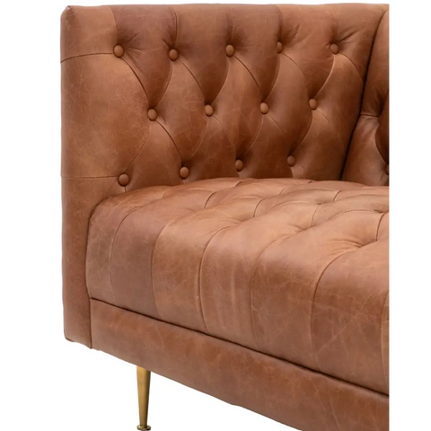 Denby 3 Seater Sofa - Tan Leather - Sofa