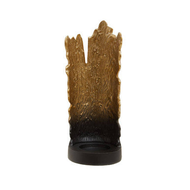 Golden textured resin candle holder with black base deomali small ombre black and gold small ombre black candle holder