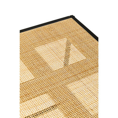 Depok Rattan and Metal Square Side Table