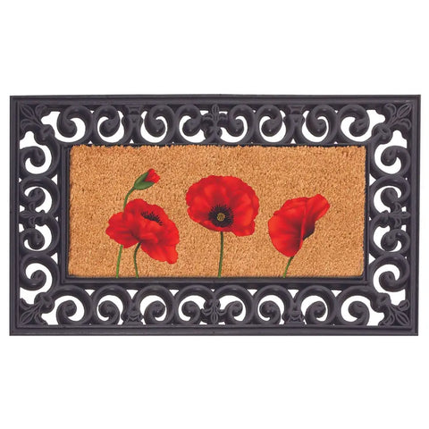 Derby Doormat Surround 45X75cm | 137 - Insert Poppies - Doormat