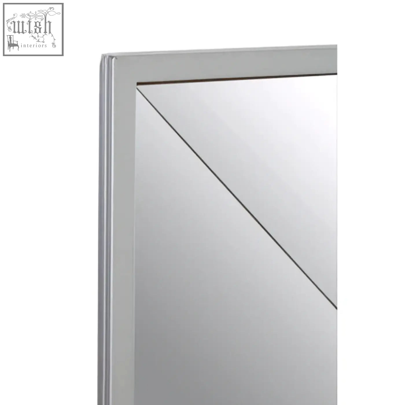 Silver-framed rectangular large solar effect wall mirror with sleek modern design perfect for stylish home decor
