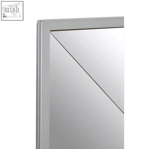 Silver-framed rectangular large solar effect wall mirror with sleek modern design perfect for stylish home decor