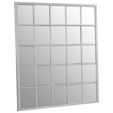 Descartes Silver Grid Frame Wall Mirror