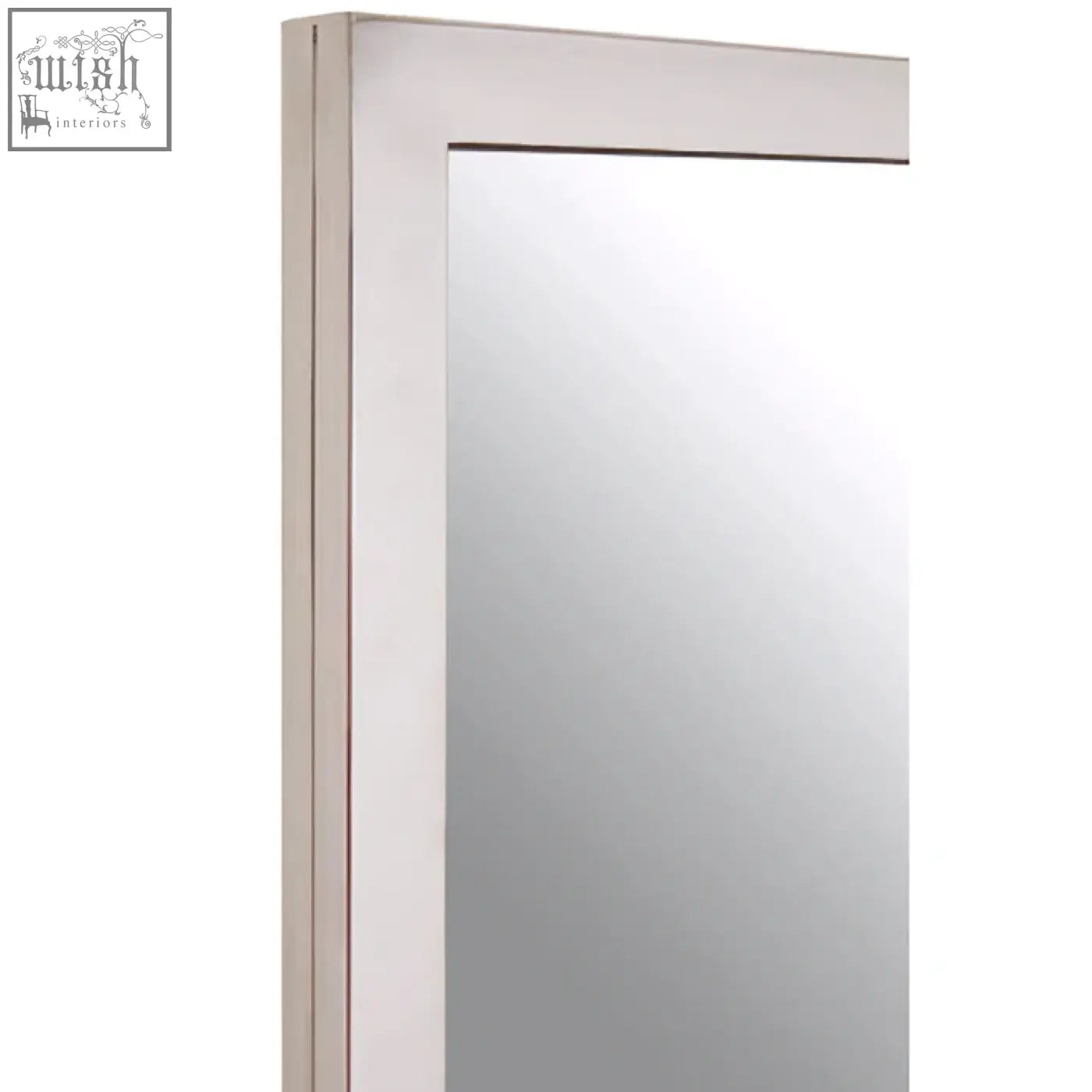 Silver-framed rectangular square window pane wall mirror with sleek modern design perfect for contemporary decor