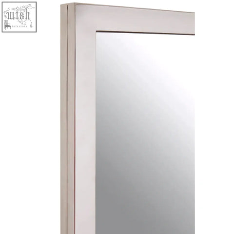 Silver-framed rectangular square window pane wall mirror with sleek modern design perfect for contemporary decor