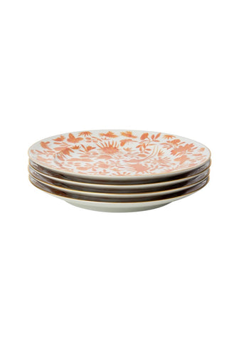 Sacred Bird and Butterfly Mottahedeh Archival Revival Dessert Plates  - Set of 4