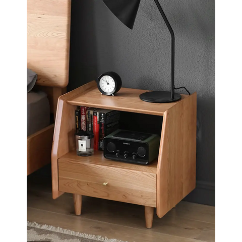 Devin Bedside Table, Solid Wood｜ DC Concept