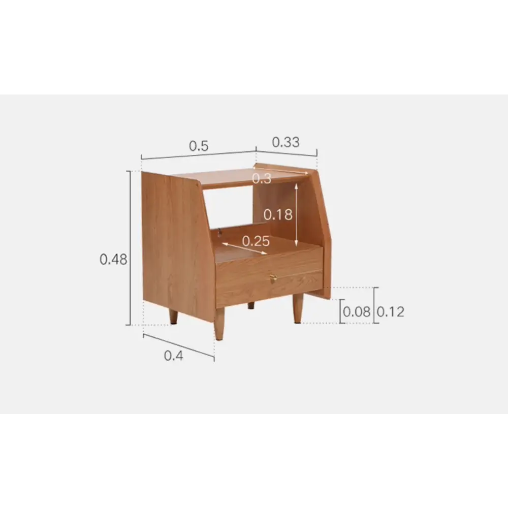 Devin Bedside Table, Solid Wood｜ DC Concept
