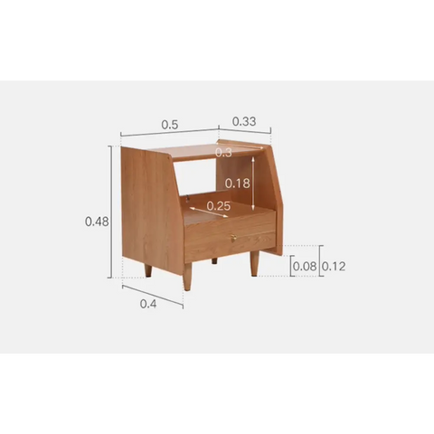 Devin Bedside Table, Solid Wood｜ DC Concept