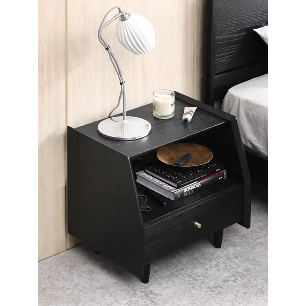 Devin Bedside Table, Solid Wood｜ DC Concept