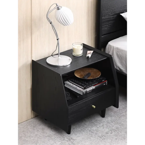 Devin Bedside Table, Solid Wood｜ DC Concept