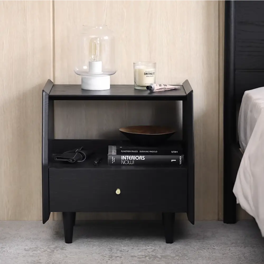 Devin Bedside Table, Solid Wood｜ DC Concept