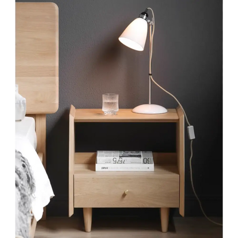 Devin Bedside Table, Solid Wood｜ DC Concept