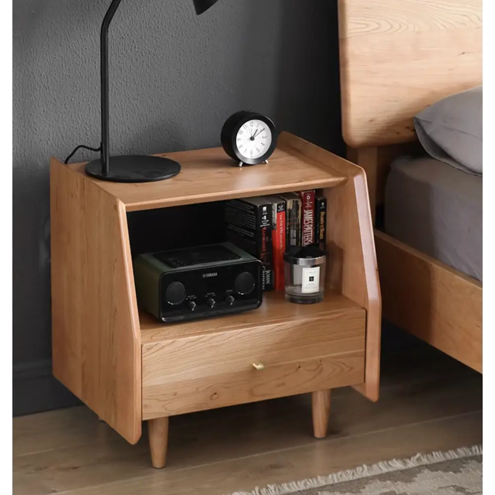Devin Bedside Table, Solid Wood｜ DC Concept