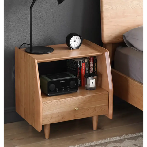 Devin Bedside Table, Solid Wood｜ DC Concept