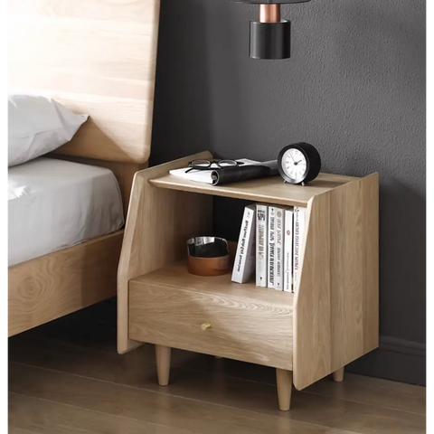 Devin Bedside Table, Solid Wood｜ DC Concept