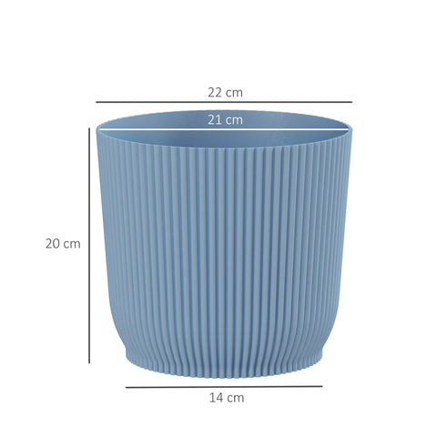 Outsunny Set of Three \'d0\'a422cm Planters - Blue