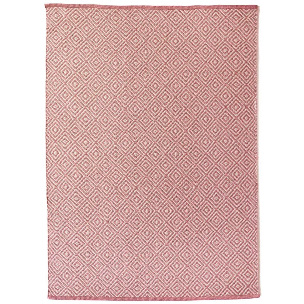 Diamond Coral Pink Hand-woven Rug - Rugs