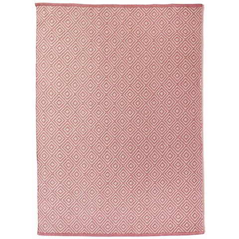 Diamond Coral Pink Hand-woven Rug - Rugs