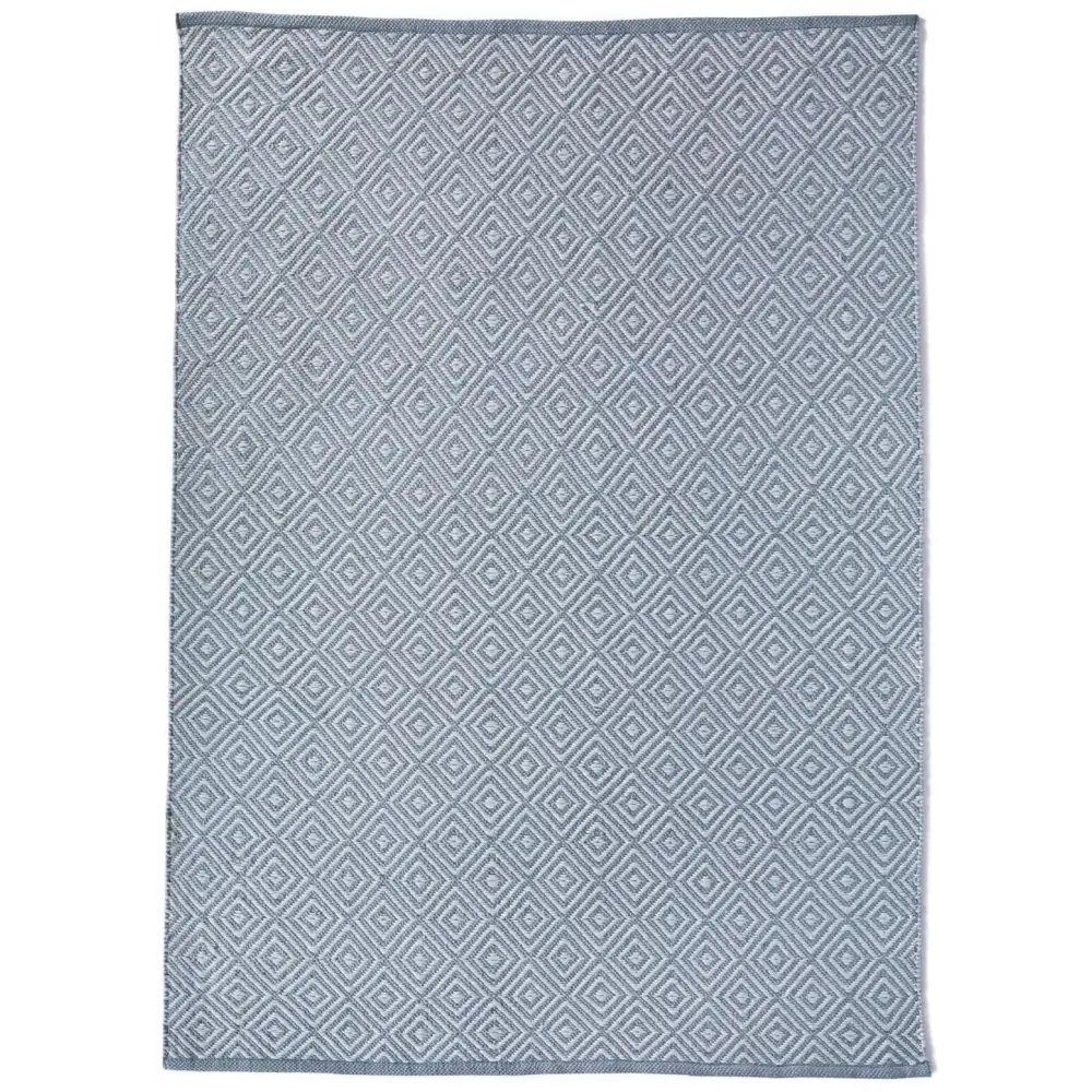 Diamond Denim Blue Hand-woven Rug - Rugs