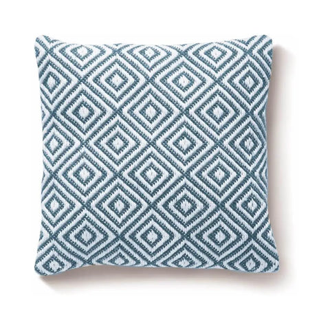 Diamond Design Woven Cushion 45x45 cm - Denim Blue - Home Accessories