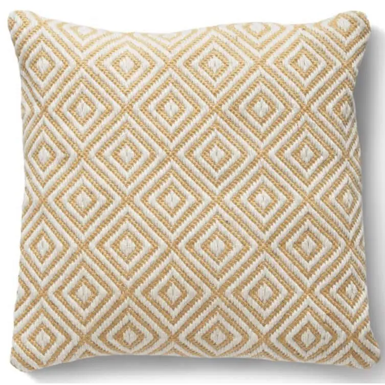 Diamond Design Woven Cushion 45x45 cm - Gold - Home Accessories