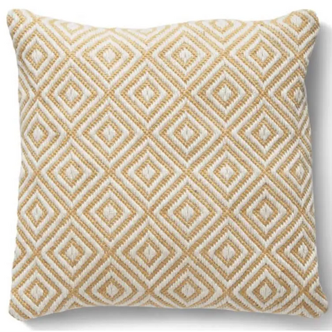 Diamond Design Woven Cushion 45x45 cm - Gold - Home Accessories