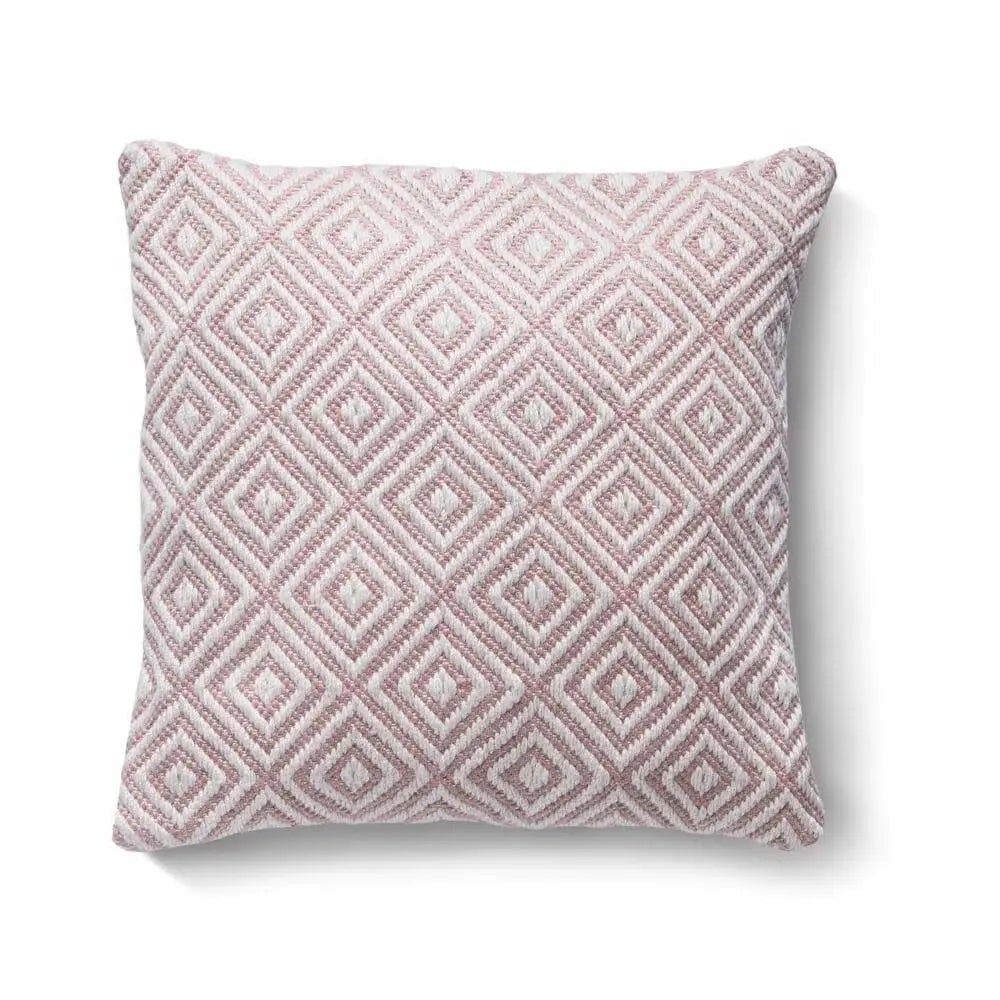 Diamond Design Woven Cushion 45x45 cm - Rose - Home Accessories