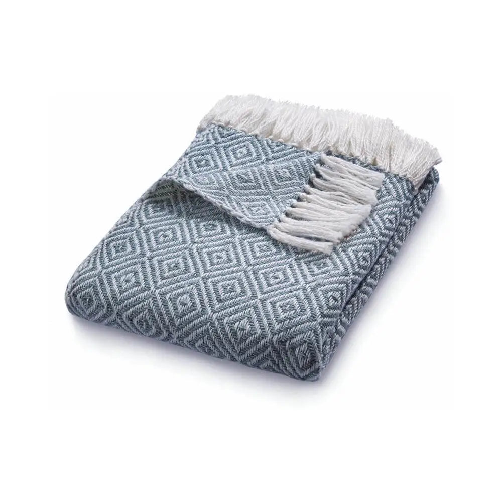 Diamond Design Woven Throw 130X180 cm - Denim Blue - Home Accessories