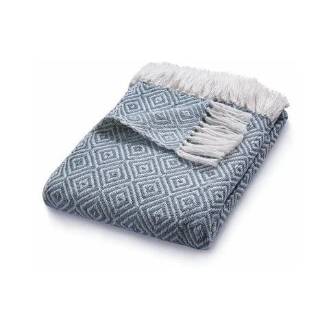 Diamond Design Woven Throw 130X180 cm - Denim Blue - Home Accessories