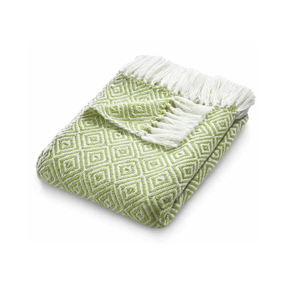 Diamond Design Woven Throw 130X180 cm - Green - Home Accessories