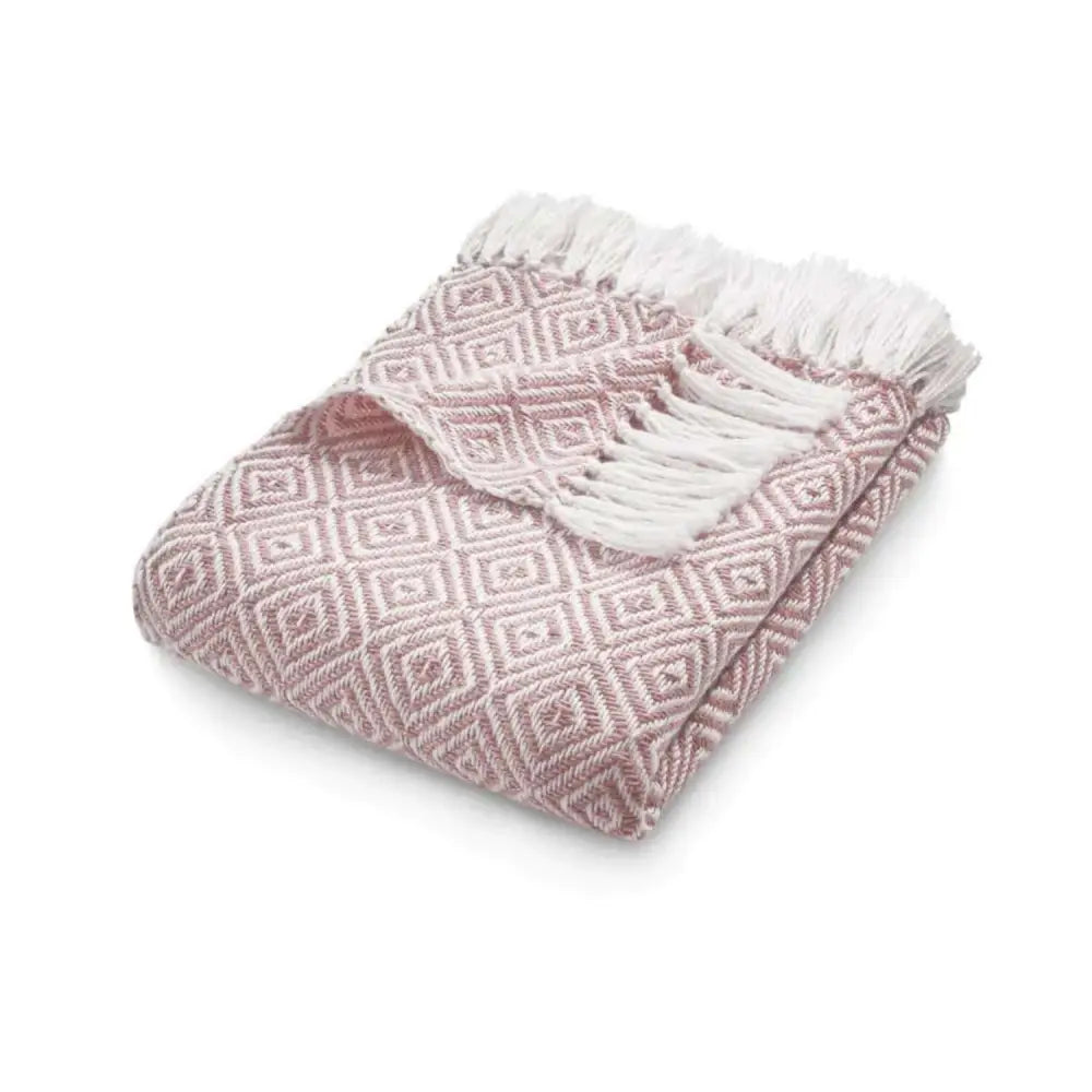 Diamond Design Woven Throw 130X180 cm - Rose - Home Accessories